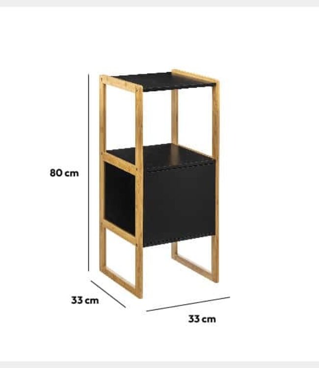 Bathroom cabinet - Column cabinet - Black - Bambino Noir