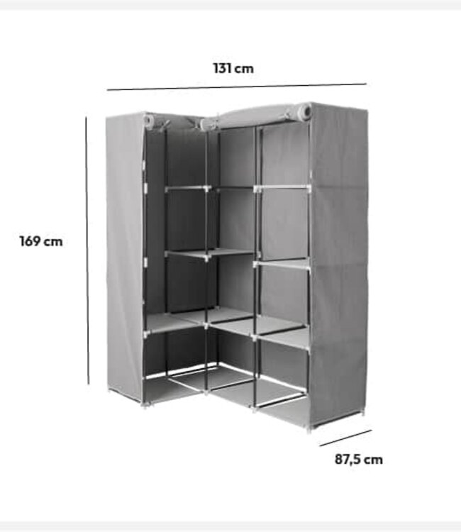 Corner cabinet - Wardrobe - Foldable - Grey