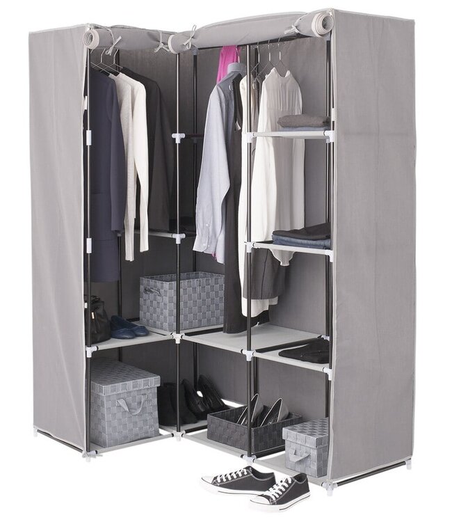Corner cabinet - Wardrobe - Foldable - Grey