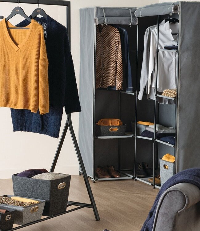 Corner cabinet - Wardrobe - Foldable - Grey