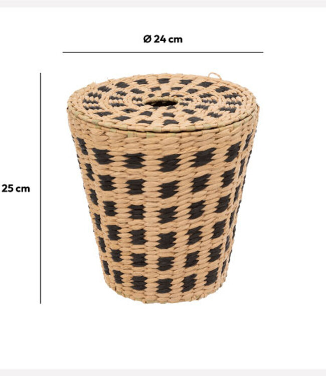 Rieten Mand - Prullenbak - 2 -Stuks - 7L - Naturel