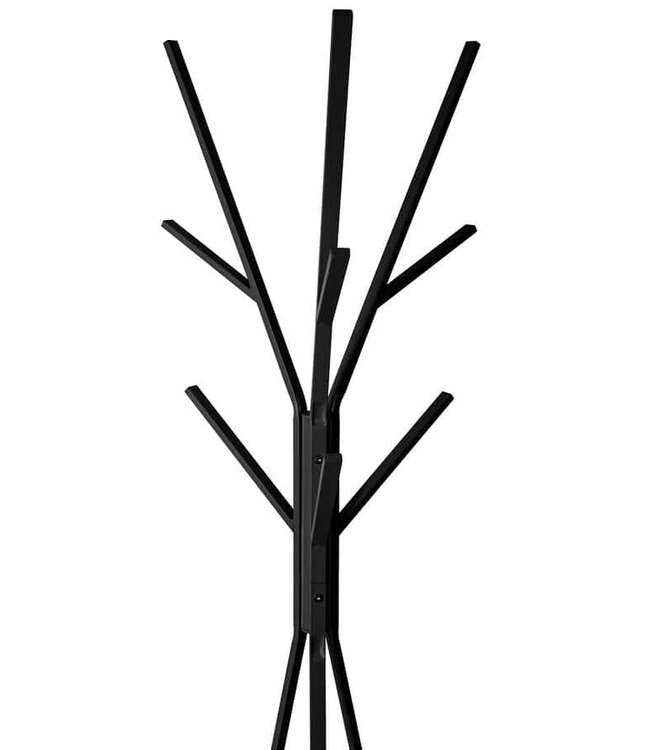 Coat rack with 9 metal hooks - Black