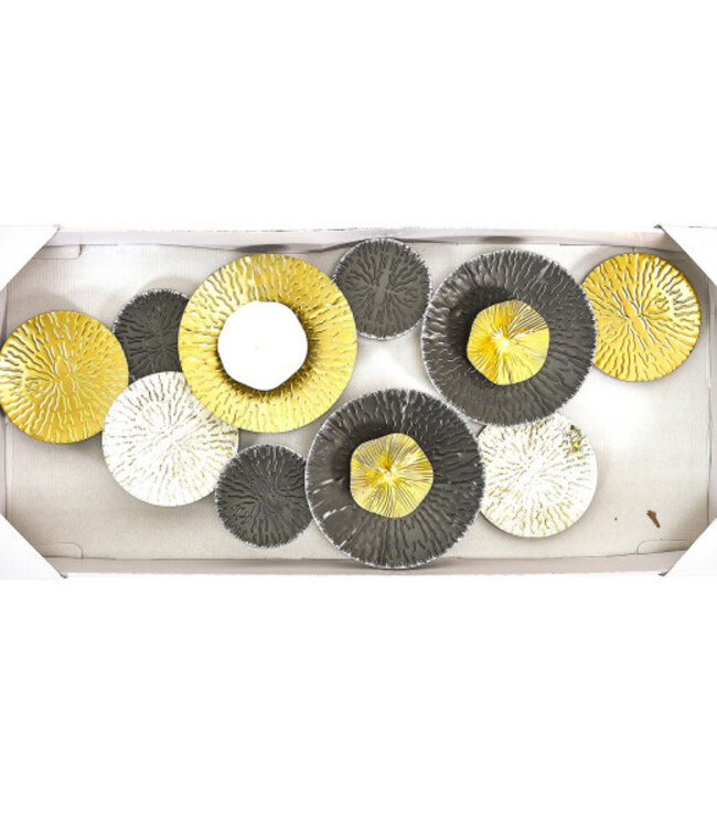 Unieke Cirkels Wanddecoratie - Goud/Wit/Zwart