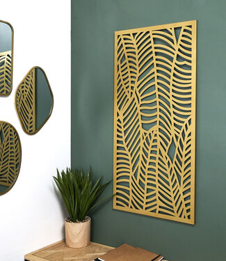 Metalen Wanddecoratie - 45 x 90cm - Goud