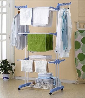 MSY Invest Foldable Laundry Drying Rack - Clothes Rack - Blue