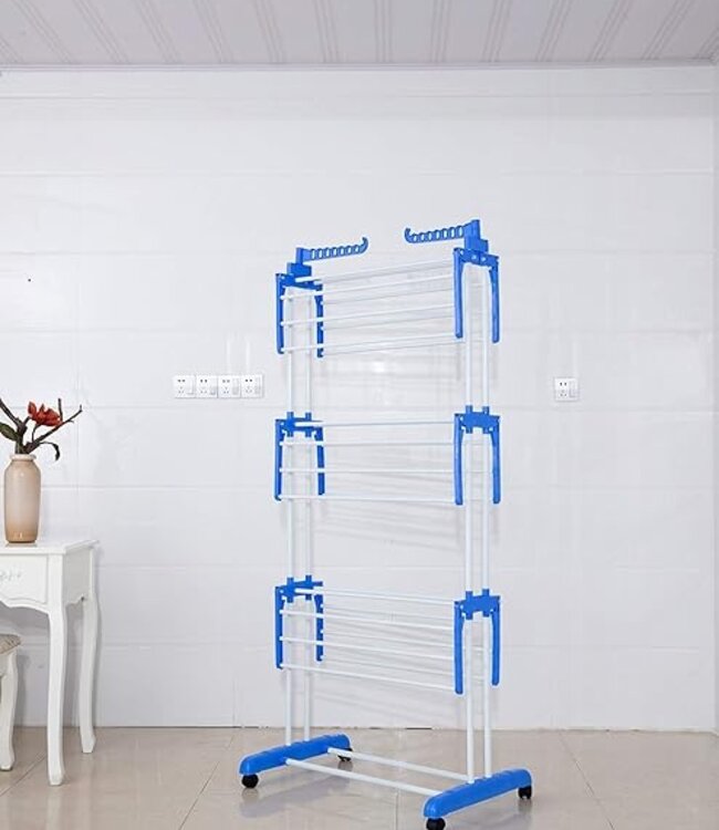 Foldable Laundry Drying Rack - Clothes Rack - Blue