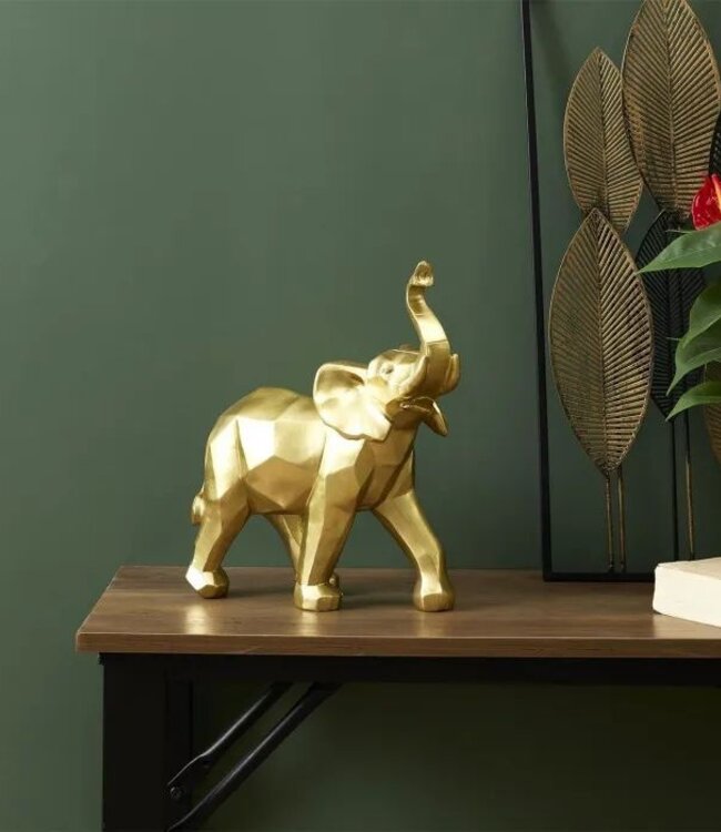 Origami Olifanten Beeldje - Decoratief - Goud