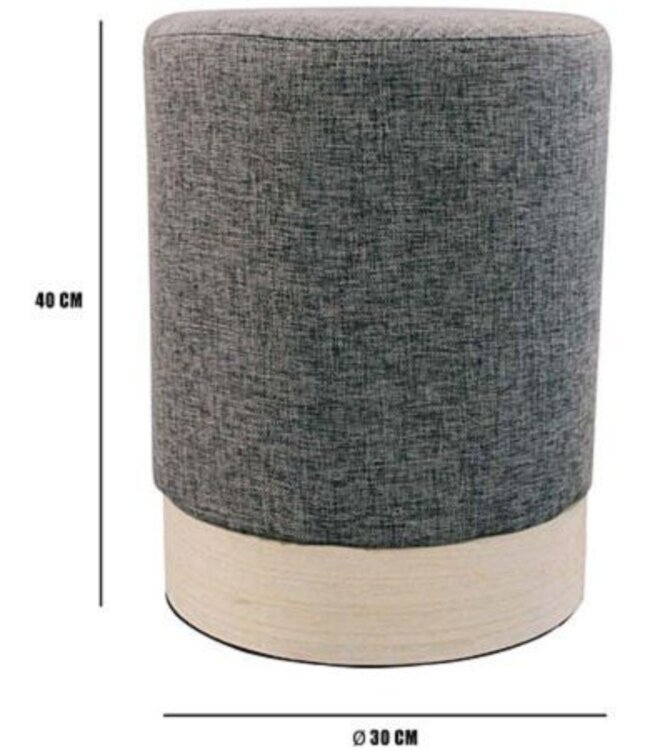 Scandinavische Poef - H 40cm - Grijs