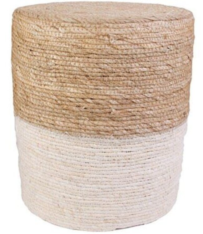 Rattan Braided Pouf - H 41cm - Beige