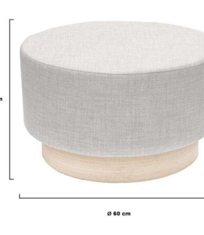 Scandinavische Poef - Bijzettafel - H 35cm - Grijs