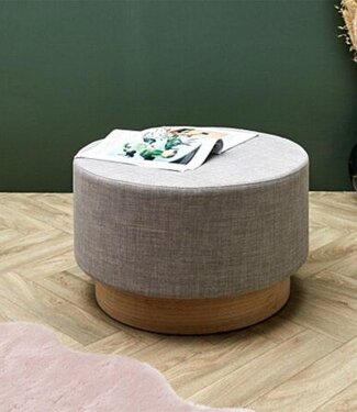 Home Deco Scandinavian Pouf - Side Table - H 35cm - Grey