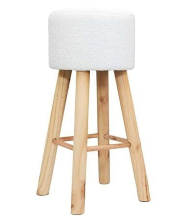 Barkruk - H 68cm - Wit/Naturel