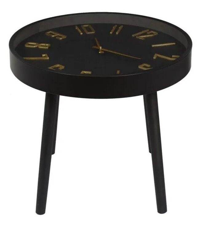 Round Table with Clock - H 43cm - Black