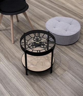 Home Deco Side table with clock - H 39cm - Black