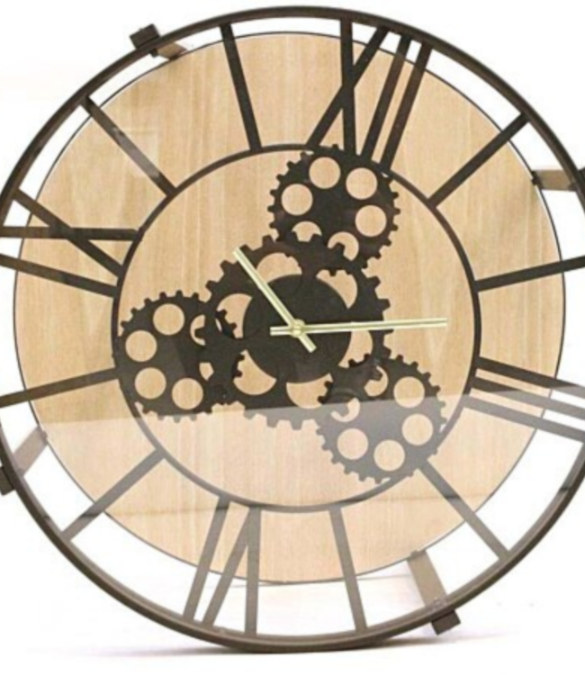 Bijzettafel met Klok - H 39cm - Zwart