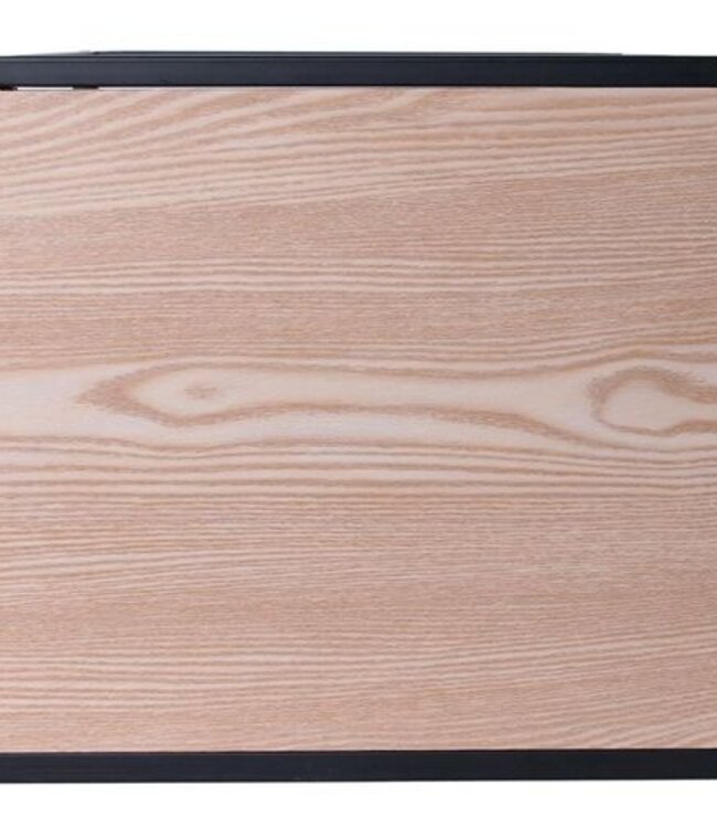 Vierkante Bijzettafels - Set van 3 - Naturel/Zwart