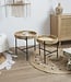 Home Deco Round Nesting Tables - Set of 2 - Natural/Black
