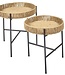 Round Nesting Tables - Set of 2 - Natural/Black