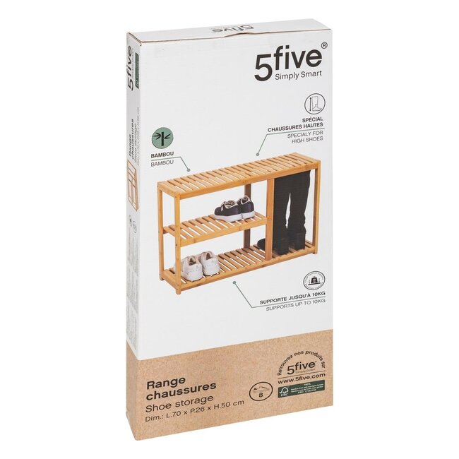 Bamboe Schoenenrek - 8 paar - 70 x 50 x 26 cm