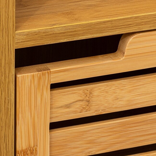 Bathroom Rack - Bamboo - Storage Rack - 80 x 33 cm - 1 Door -