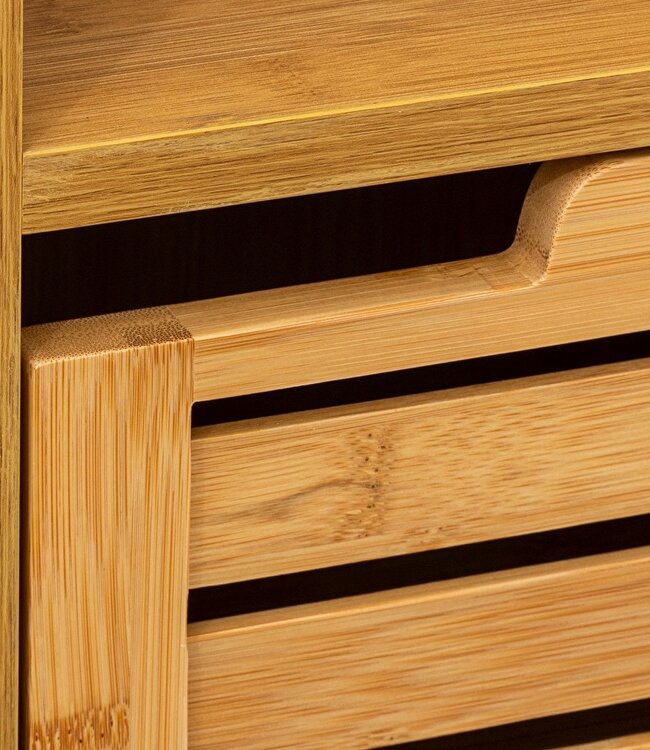 Bathroom Rack - Bamboo - Storage Rack - 80 x 33 cm - 1 Door -