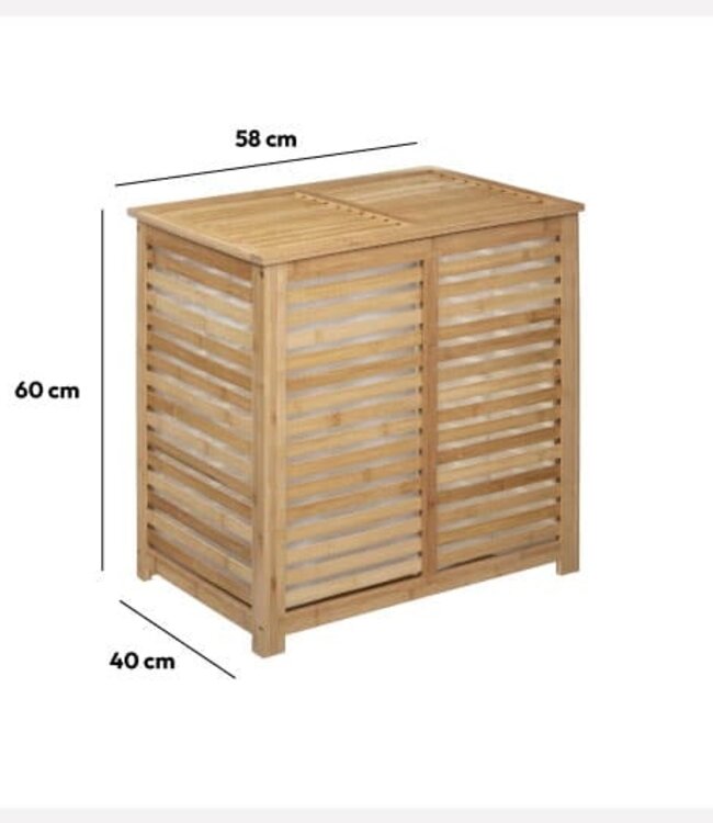 Dubbele Bamboe wasmand - 2 x 50L - Sicela