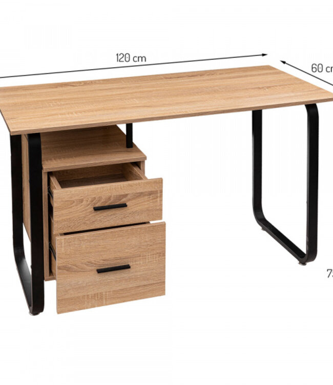 Desk - With 2 Drawers - Natural