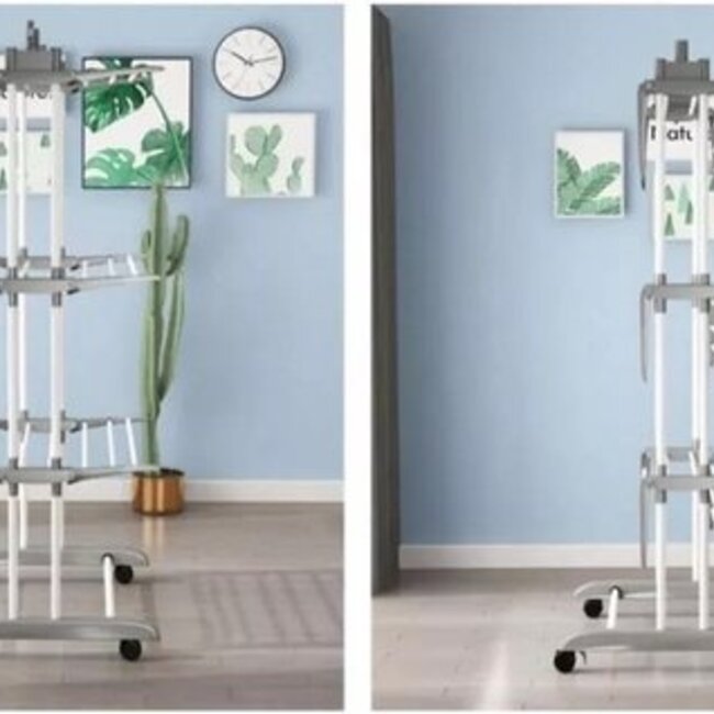 Laundry drying rack - Drying rack - With wheels - Foldable - White