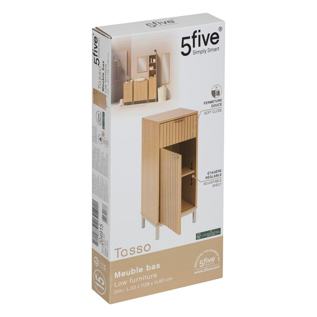 5Five Unterschrank - Panel-Look - 33 × 28 × 80 cm - Tasso