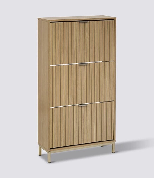 Shoe cabinet - 3 drawers - Panel Look - 24x63x131 cm - Tasso