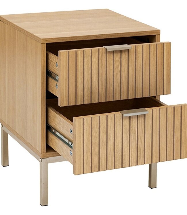 Bedside table with 2 drawers - Panel Look - 40x 40 x 52cm