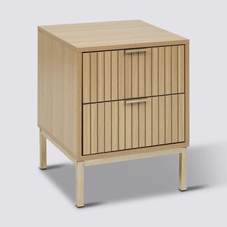  5Five Nachttisch mit 2 Schubladen - Panel-Look - 40 × 40 × 52 cm