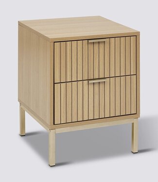  5Five Bedside table with 2 drawers - Panel Look - 40x 40 x 52cm