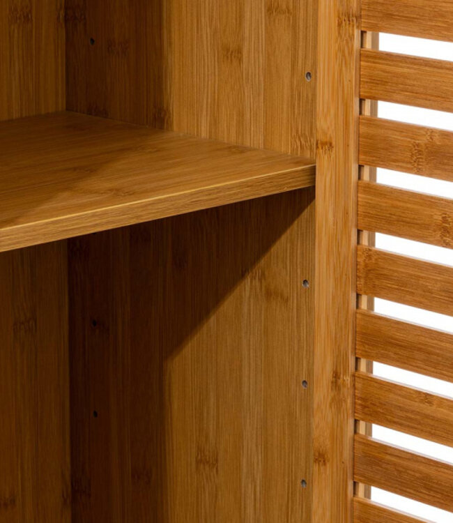 Bamboo Bathroom Cabinet - Column Cabinet - Bookcase -five