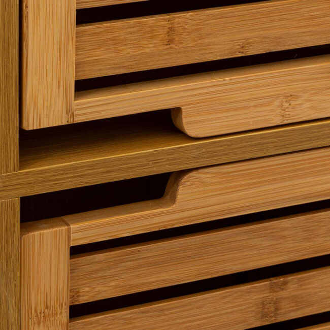 Bamboo Bathroom Cabinet - Column Cabinet - Bookcase -five