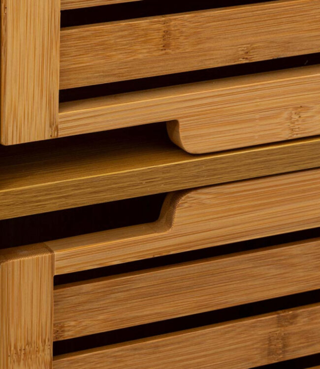 Bamboo Bathroom Cabinet - Column Cabinet - Bookcase -five