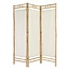 Bamboe Kamerscherm -  Wit stof - 170x135.5x3cm
