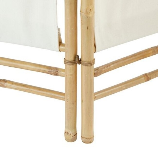 Bamboo Room Divider - White Fabric - 170x135.5x3cm