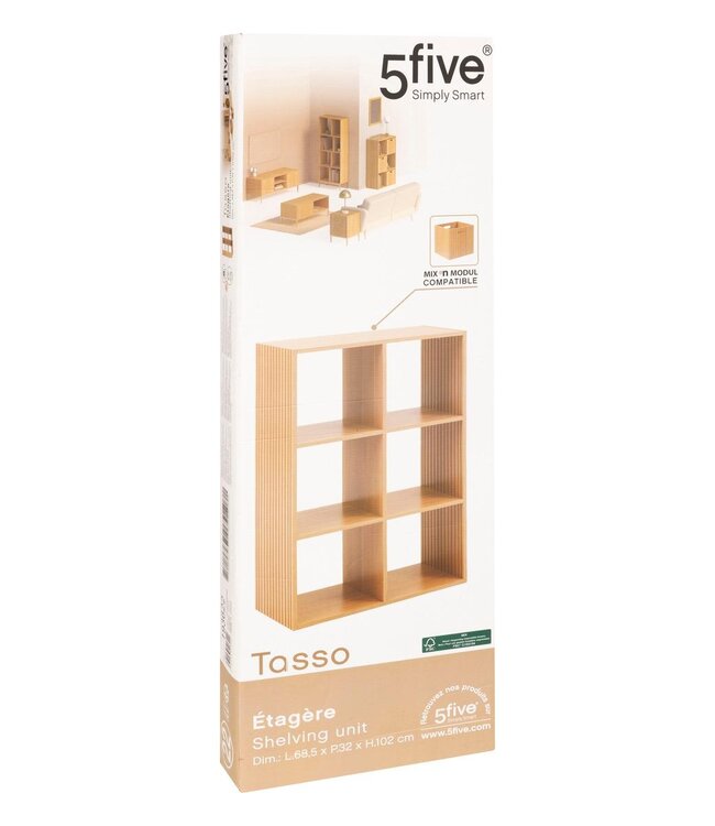 Bookcase - Storage cabinet - 6 compartments - Tasso