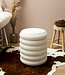 Home Deco Storage Pouf - Freya - White - D 37 x H 43.5 cm