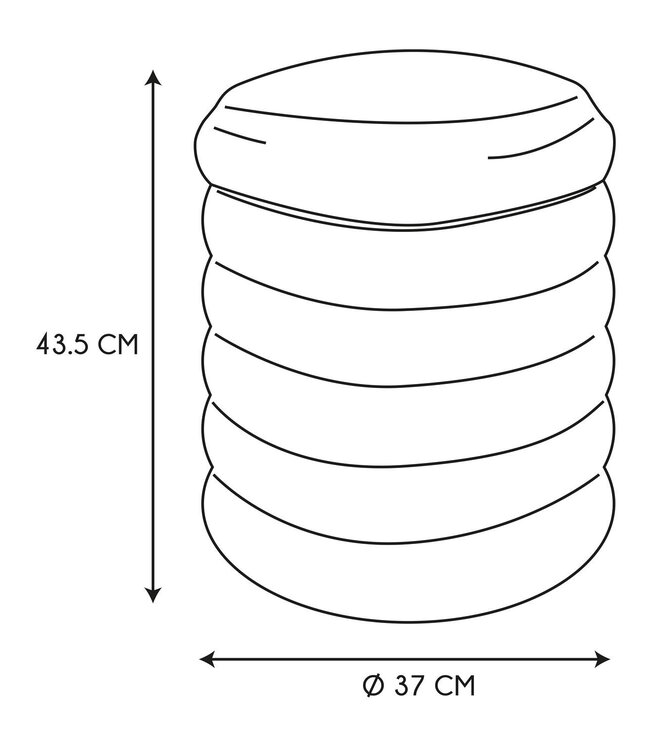 Opberg Poef  - Freya - Wit - D 37 x H 43,5 cm