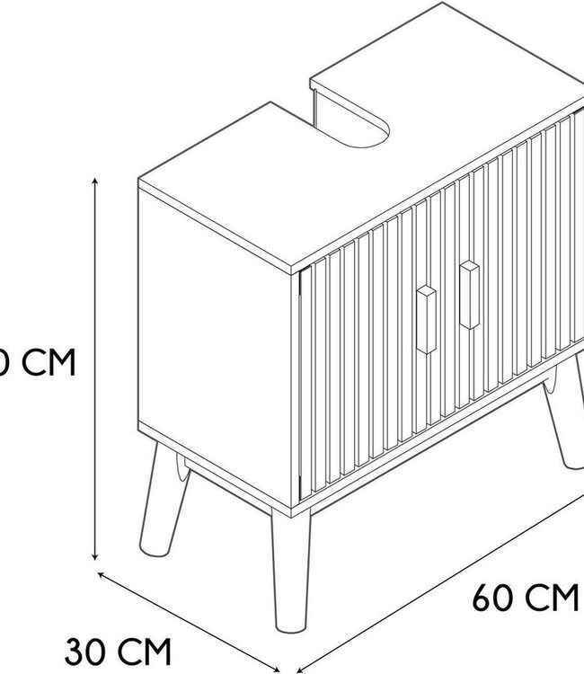 Badkamerkast - 2 Deuren - Bruin