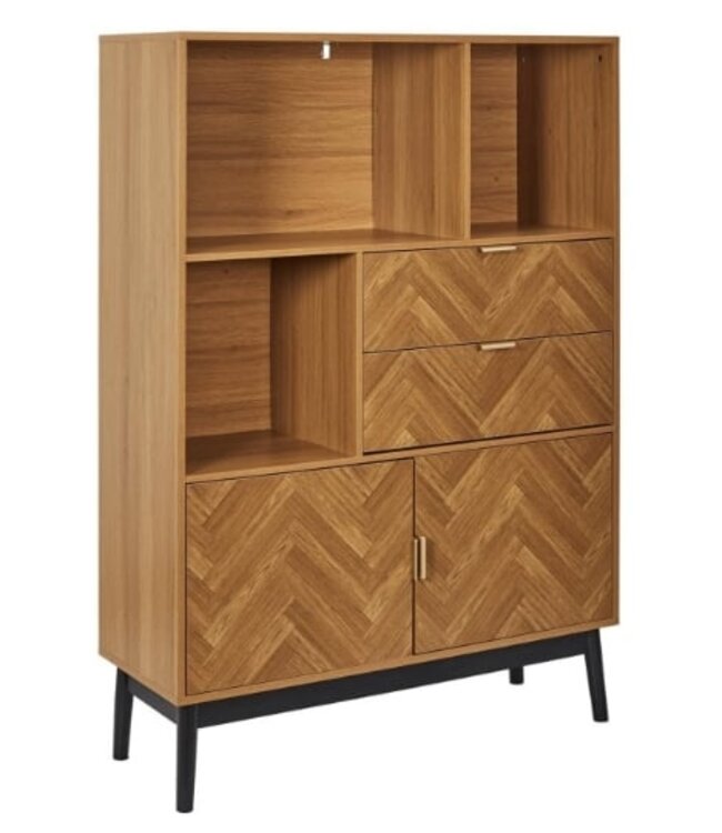 Design Boekenkast  - Felix - 140 cm - Bruin