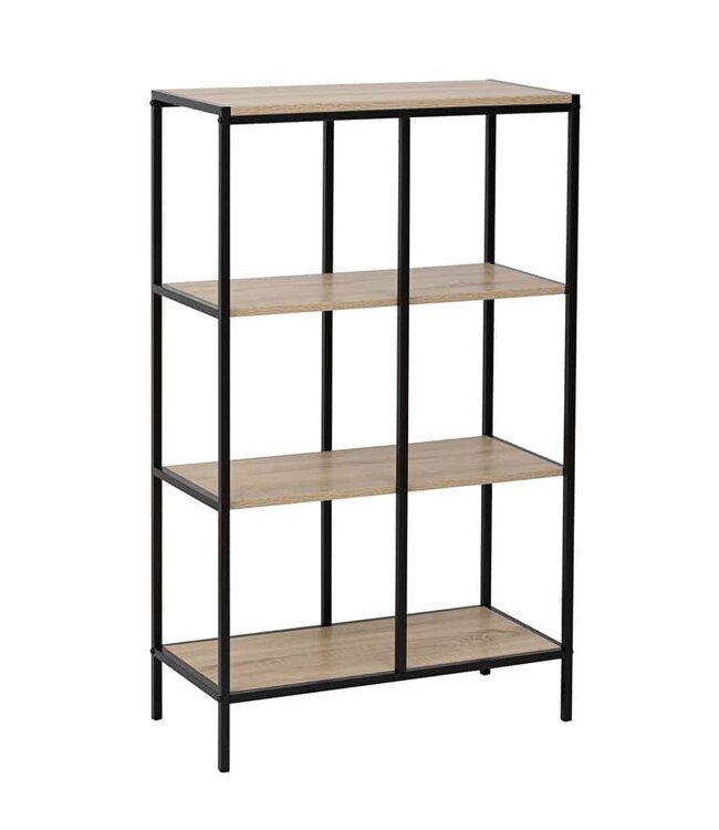 Stelling met 4 niveaus - Zwart - Houteffect