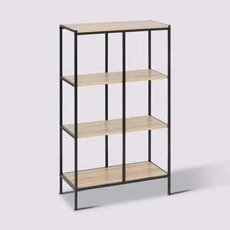  5Five Shelving with 4 levels - Black - Wood effect