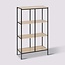 Shelving with 4 levels - Black - Wood effect
