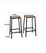 Set of 2 Bar Stools - Natural Oak Effect