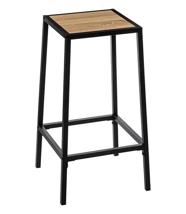 Set of 2 Bar Stools - Natural Oak Effect