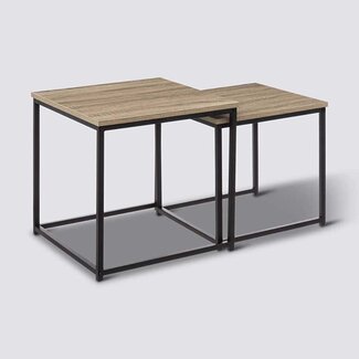  5Five Set of 2 Side Tables - Oak Effect - Aliaj