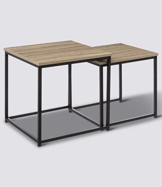  5Five Set of 2 Side Tables - Oak Effect - Aliaj